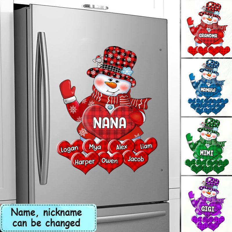 Colorful Christmas Snowman Grandma Mom Little Heart Kids Customized Sticker/Decal