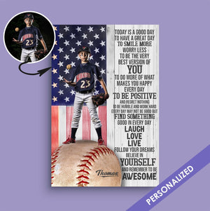 Today is a good day - Personalized Baseball Canvas Poster