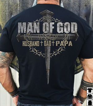 Personalized Man Of God Shirt, Gift for Husband Dad Grandpa, Father's Day Gifts