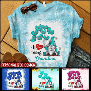 Colorful Grandma Mom Balloon Heart Kids, I Love Being Nana Personalized 3D T-shirt - Gift For Grangma