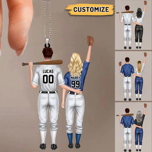 Personalized Baseball Couple Together Is My Favorite Place To Be Keychain