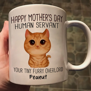 Watercolor Cute Cats Happy Mother‘s Day Cat Human Servant Personalized Mug