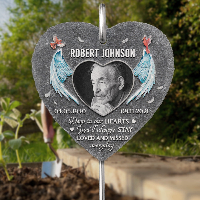 Custom Photo You Will Always Be Loved - Memorial Personalized Memorial Garden Slate & Hook - Sympathy Gift, Gift For Family Members