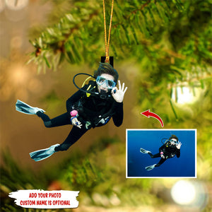 Personalized Scuba Diving Ornament - Gift For Diving Lovers, Divers - Upload Photo