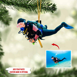 Personalized Scuba Diving Ornament - Gift For Diving Lovers, Divers - Upload Photo