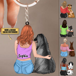 Personalized Memorial Gift Idea For Dog Lover，Pet Mom Acrylic Keychain