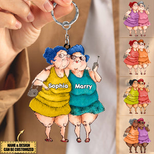 Personalized Old Friends /Sisters/Besties Acrylic Keychain