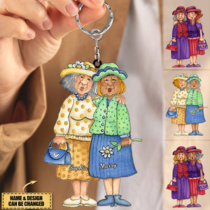 Personalized Old Friends Acrylic Flat Keychain