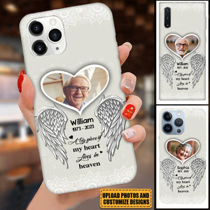 Custom Personalized Memorial Photo Phone Case - Memorial Gift Idea For Family - A Big Piece Of My Heart Lives In Heaven