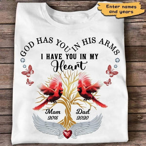 Cardinals God Has You In His Arms Memorial Personalized Shirt