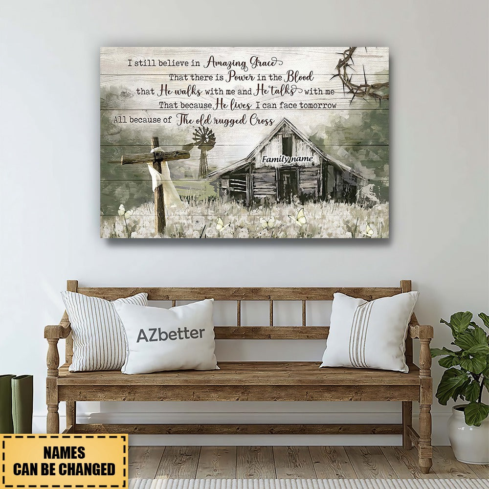 Canvas I Still Believe In Amazing Grace, Farmhouse Wall Art , Rustic Home Decor, Christmas Gift, Country Home Decor, Housewarming