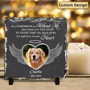 Custom Personalized Memorial Photo Square Lithograph - Gift Idea For Pet Lover - I'm Right Here In Your Heart