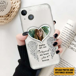 Custom Personalized Memorial Photo Phone Case - Memorial Gift Idea For Family - A Big Piece Of My Heart Lives In Heaven