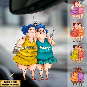 Personalized Old Friends/Sisters/Besties/Twins Acrylic Car Hanging Ornament