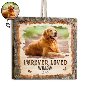 Christmas Custom Photo Memorial Forever Loved - Memorial Gift - Personalized Custom Shaped Wooden Ornament