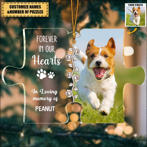 Custom Photo You Left Pawprint In My Heart - Christmas Gift For Pet Lovers - Personalized Custom Shaped Acrylic Ornament