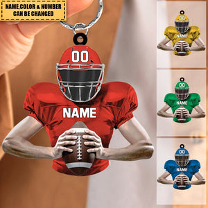 Personalized Football Keychain,Christmas Gift For Football Lover, Gift for Football Player