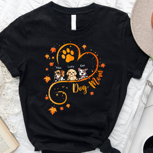 Dog Mom Heart Line Personalized T-shirt, DIY Gift For Pet Lovers