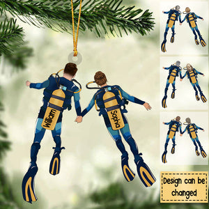 Personalized Scuba Diving Partners / Couples Christmas Ornament