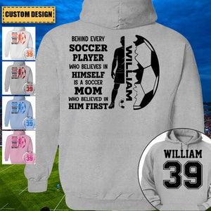 Behind Soccer Player Who Believes In Himself Personalized T-Shirt & Hoodie