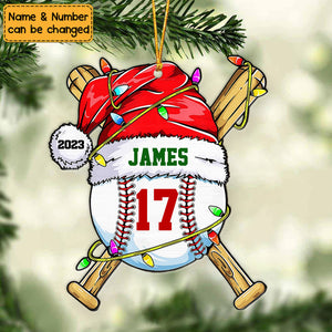 Christmas Gift For Grandson Baseball Personalized Acrylic Ornament