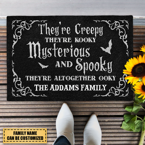 They're Creepy They're Kooky - Family Personalized Custom Home Decor Decorative Mat - Halloween Gift For Family Members