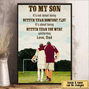 Custom Personalized Soccer Poster, Canvas with custom Name, Number & Appearance, To My Son/ Daughter, Gift For Soccer Players, Soccer Poster, Soccer Wall Decor