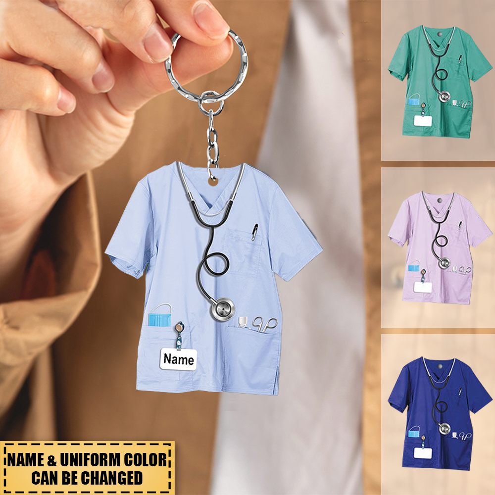 Custom Acrylic Keychain Gift For Nurse - Nurse Uniform Acrylic Keychain