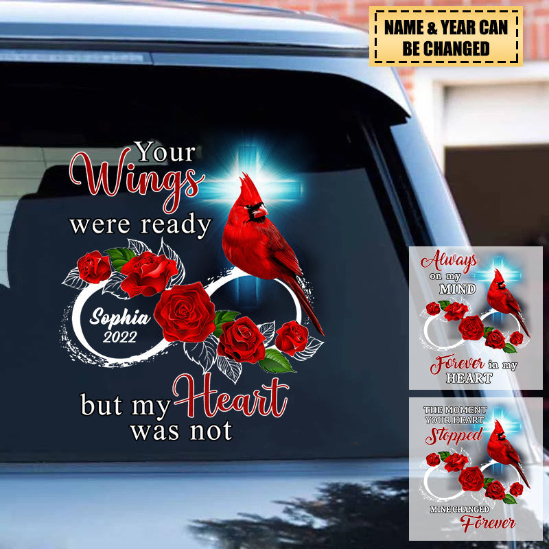 Family Loss Cardinal Rose Infinite Love Memorial Gift Personalized Decal