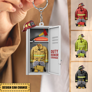 Firefighter Equipment Locker, Personalized Acrylic Keychain