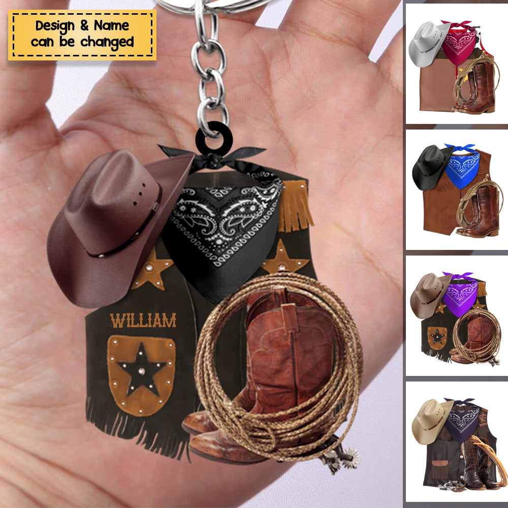 Cowboy/Cowgirl - Personalized Acrylic Keychain - Gift For Horse Lovers