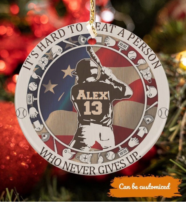 Personalized Baseball Ornaments, Baseball Ornaments, Baseball Player Ornament, Ornaments Christmas