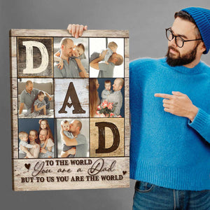 Dad Photo Collage Canvas Poster, Personalized Gifts For Dad, Best Father’s Day Gifts 2024, Fathers Day Photo Gifts