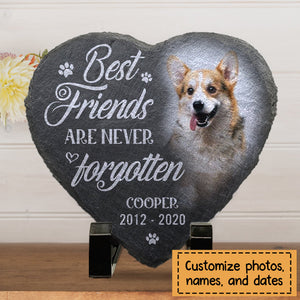 Custom Photo Best Friends Are Never Forgotten - Memorial Personalized Custom Memorial Stone - Sympathy Gift, Gift For Pet Owners, Pet Lovers