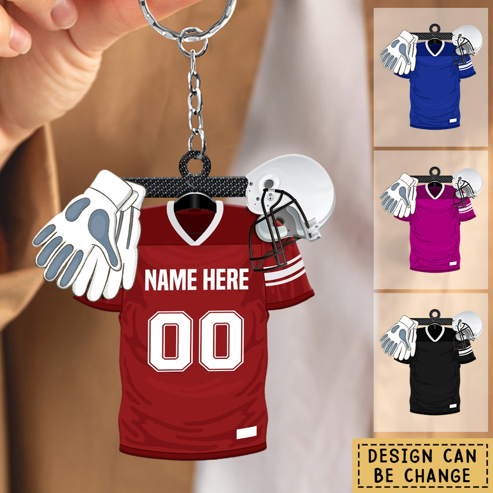 Football Uniform-Personalized Acrylic Keychain Gift For Football Players