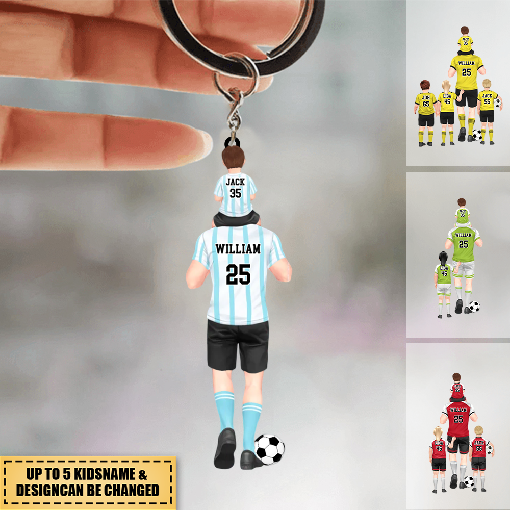 I Scored A Hat-Trick - Personalized soccer Dad & Kids Acrylic Keychain