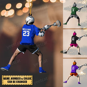 Personalized Lacrosse Players Christmas Ornament, Gift for Lacrosse Lovers