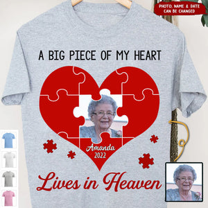 Memorial Upload Photo Heart, You Will Always Be My Missing Piece Personalized Shirt