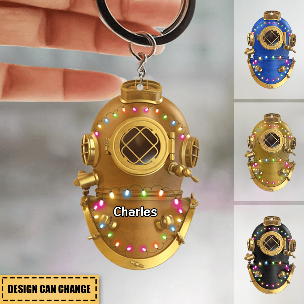 Scuba Diving Helmet - Personalized Acrylic Keychain