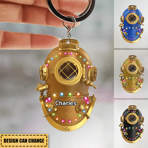 Scuba Diving Helmet - Personalized Acrylic Keychain