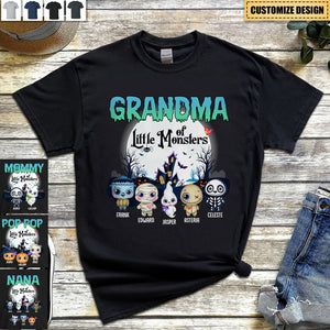 Grandma Of These Little Monsters - Personalized Unisex T-Shirt - Gift For Grandma, Gift For Grandparents, Halloween Gift