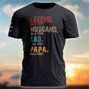 Personalized Vintage Legend Husband Dad Papa Since T-Shirt