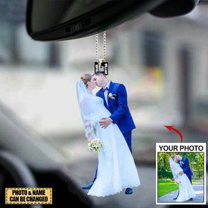 Personalized Acrylic Car Hanging Ornament - Gift For your beloved ones/Anniversary/Couple- Custom Your Photo