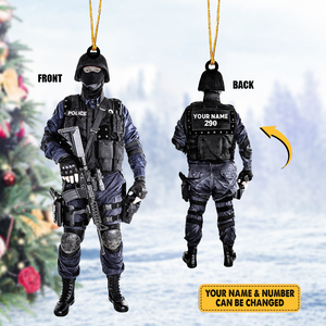 Personalized Gifts For Policeman - Police Shaped Christmas Ornament