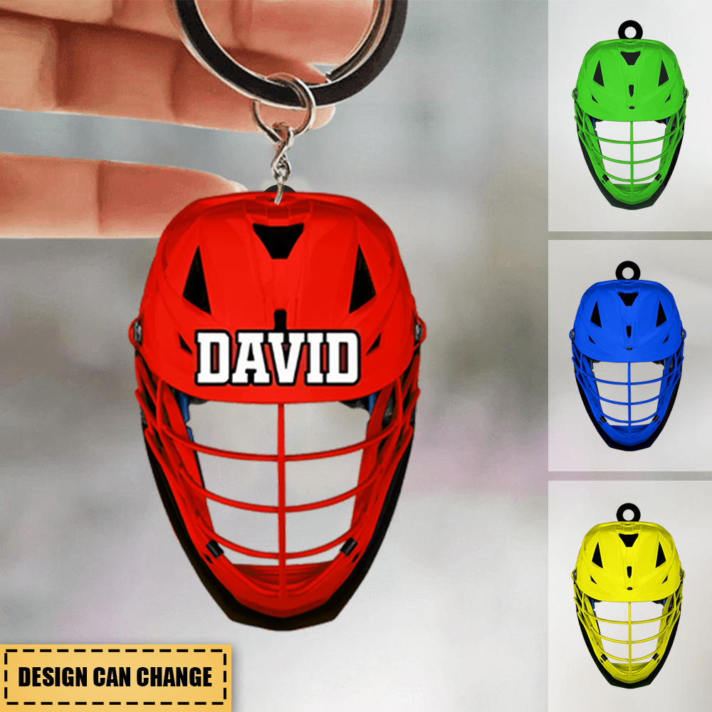 Lacrosse Helmet Personalized Acrylic Keychain