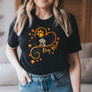 Dog Mom Heart Line Personalized T-shirt, DIY Gift For Pet Lovers