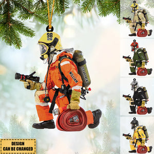 Personalized firemen fully equipped acrylic Ornament-gift for the firemen