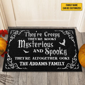 They're Creepy They're Kooky - Family Personalized Custom Home Decor Decorative Mat - Halloween Gift For Family Members