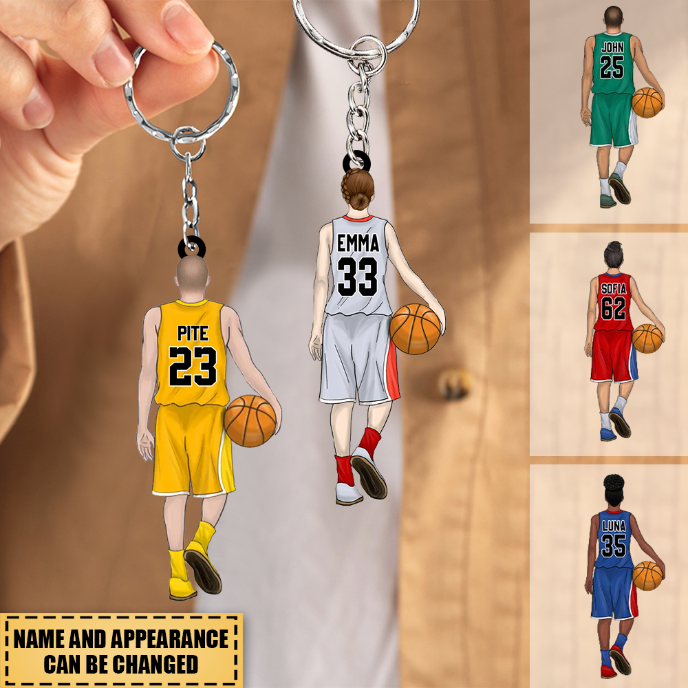 Basketball Player Personalized Acrylic Keychain Gift For Basketball Lovers