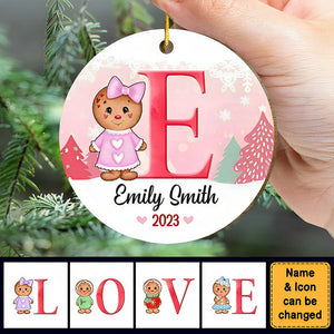 Personalized baby Christmas Circle Ornament - Christmas Gift For Baby